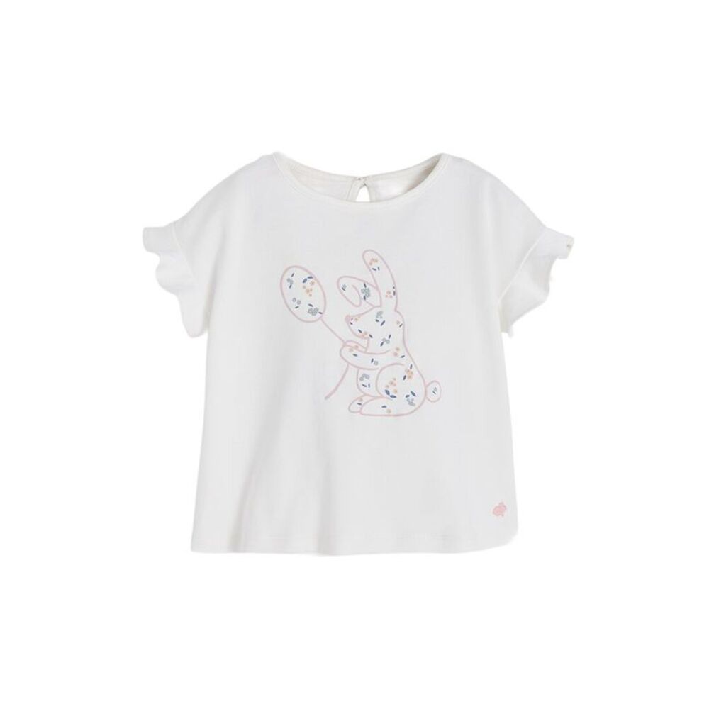 Babycottons Girls  Printed T-Shirt, White